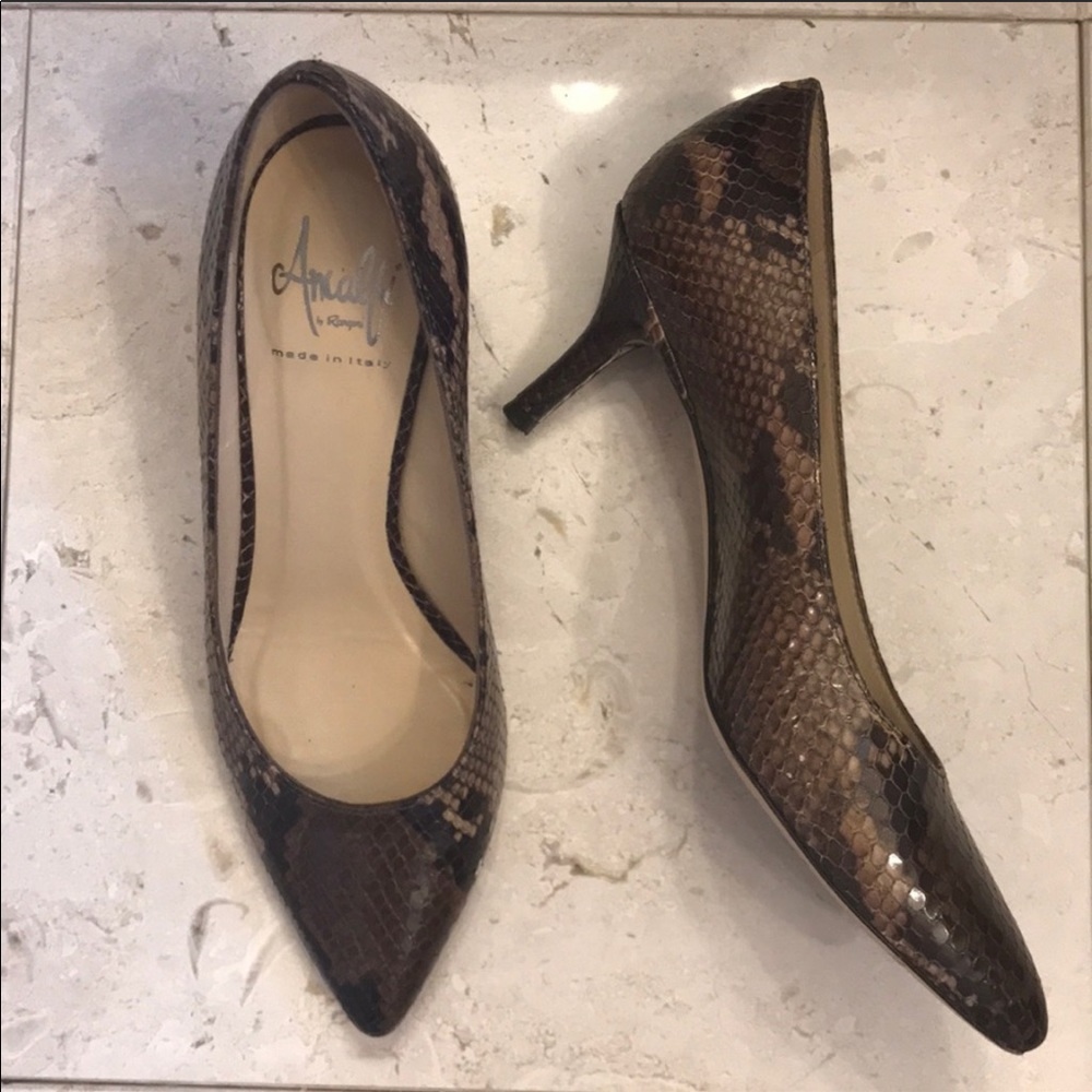Amalfi Italian made snakeskin animal print heels